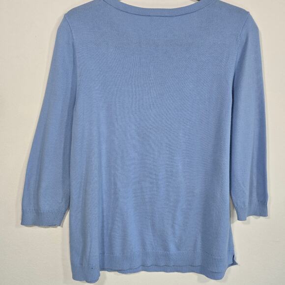 Talbot's Women's Blue Sweater With Camel Graphic. Size Petite Medium. - Picture 2 of 8